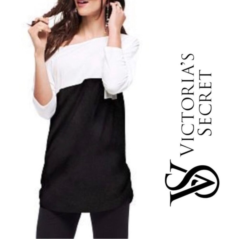Victoria Secret | Black & White Colorblock Front Pocket Tunic | Size Small